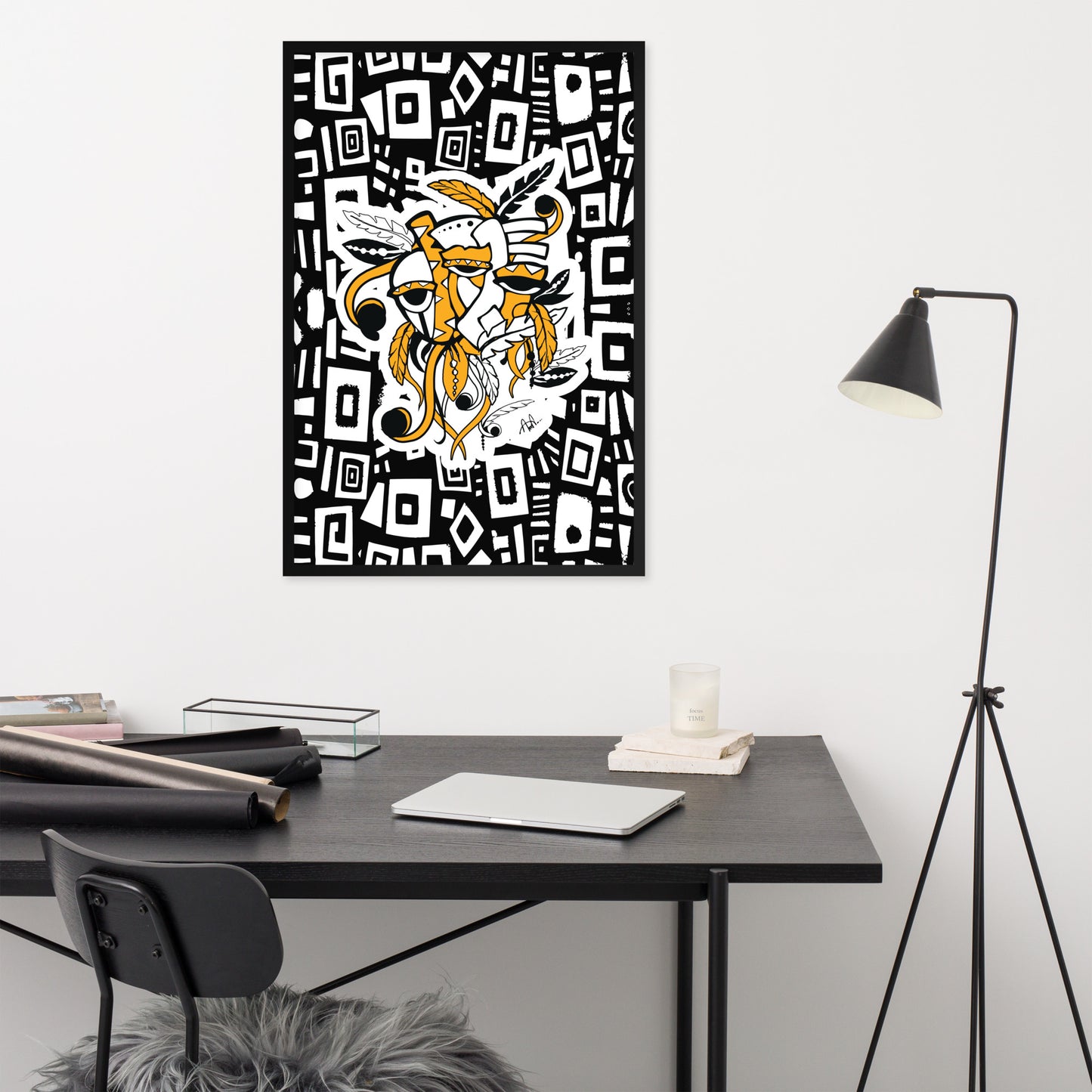 Nema Mask Framed Digital Painting